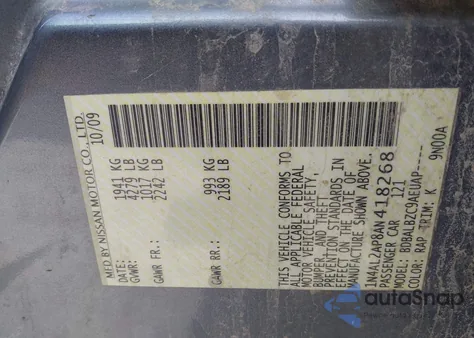 2010 Nissan Altima 2.5 S from USA, damaged, VIN 1N4AL2AP8AN418268